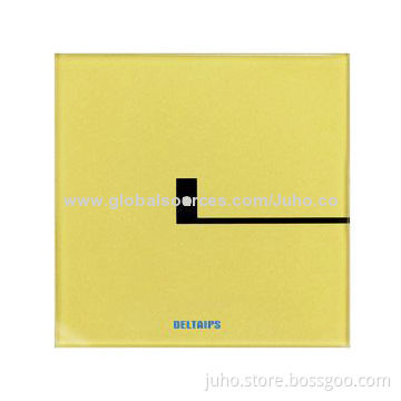 New Crystal PG Touch Light Switch, 1 Gang Golden Glass Touchscreen with LED Indicator